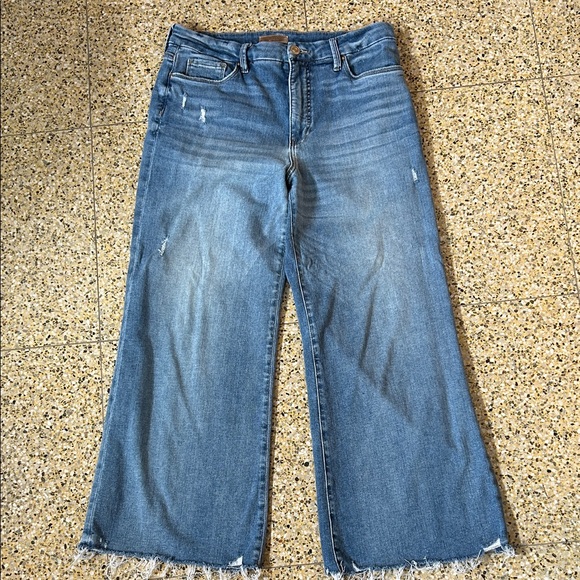 Kut from the Kloth Denim - Kut from the Kloth Distressed Light Blue Wide Leg Jeans